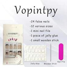 French Tip Press On Nails Short Square Fake Nails Black White Star Rhinestones False Nail Design Glossy Full Cover Artificial For Women Charm Manicure Reusable Stick On Nail{Inchcolorinch:Inchblackinch} - 黑色 - 查看 6