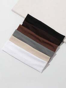 4pcs Wide Solid Color Simple Headbands Suitable Sports Casual, Gym Hair Band Turban Headband Sweatband, Hairband Fall Winter Hair Accessories Women Vacation Outfits Woman Elegant Scarf Women Bandana Soft Headwrap - 多色 3 - 查看 9