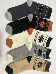 5 Paar/1 Paar Herbst/Winter Herren Socken, modische super dicke Fleece Wollsocken, warme Ahornblatt Socken