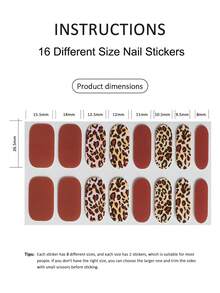 16pcs Semi-Cured Gel Nail Stickers, Jelly Beige Color, Salon Quality, Long-Lasting, Requires UV Lamp Curing - Maroon - View 4