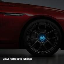 4pcs/Set Crown Pattern Car Wheel Hub Reflective Stickers - Vinyl Self-Adhesive Safety Warning Stickers, Suitable For SUV And Trucks, Fashionable Appearance Decorative Stickers, Enhance Night Driving Safety, Made Of High-Grade Reflective Vinyl Material, High Visibility In Low Light/Dark Environments, Waterproof And Weather-Resistant, Suitable For Outdoor Use, Easy To Apply On Wheel Rims - A - View 8