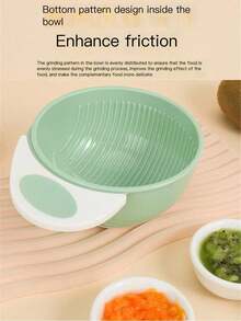 1件装手动婴儿辅食研磨器，婴幼儿辅食泥制作器，水果/蔬菜捣碎器及碗套装，喂养用品，婴儿护理产品