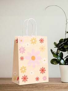 48pcs Sun Flower Theme Gift Bags Kraft Gift Bags Bulk Birthday Bags For Party Goody Gift Bags,Festival Wedding Gift Bag Kraft Paper Packaging Bag Flower Printed Paper Bag Party Gift Tote Bag Shopping Gift Bag Halloween, Christmas, Mother's Day, Teacher's Day, Father's Day, Valentine's Day, Thanksgiving, Gift Packaging Bags - Multicolor - View 11