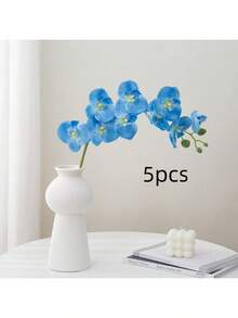 5 件/3 件/1 件人造兰花，9 朵大型逼真蝴蝶兰花茎，经典风格人造兰花花环，装饰丝绸蝴蝶兰，人造花枝适用于客厅家居装饰、酒店婚礼花艺布置、万圣节、中国新年的精美家居装饰，是情人节和母亲节送给女朋友和母亲的绝佳礼物，情人节、生日毕业礼物 - 彩色 - 查看 18