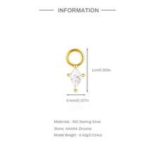 1pc 925 Sterling Silver Gemstone Pendant, Delicate Ear Cartilage Piercing Jewelry, Ear Cuff, Ear Helix, Ear Conch, Belly Button Ring Pendant