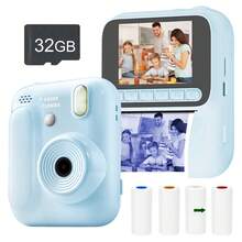 儿童数码相机,具备即时照片打印功能 – 8倍光学变焦、1080P高清视频拍摄、内置闪光灯、4卷彩色相纸(红/蓝/橙/绿),便携易用,是节日、特殊场合(如圣诞节、生日、新年)的理想礼物。 - XX-多色 - 查看 18