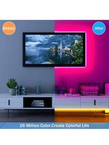1-20M Smart LED Strip Lights With Wireless IR Remote Control, Color Changing & Music Sync Via App/Remote, USB Powered, Ideal For TV Backlight, Bedroom Ambiance, Party Decor, And Perfect Gift For Halloween, Christmas, Birthday - Color Light - View 10