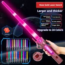 Đồ chơi kiếm laser đổi màu 24 màu mới, lưỡi kép có thể thu vào, đồ chơi chiến đấu cho trẻ em, thiết bị biến hình hai đầu cho trẻ em, gậy phát sáng huỳnh quang 7 màu, kiếm chiến đấu gậy huỳnh quang cho trẻ em - Nhiều màu - Xem 17