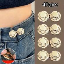 金属花腰带扣,1/2/4 件,可调节无缝牛仔裤腰带夹,混色不粘腰带紧固件 - 彩色 - 查看 28