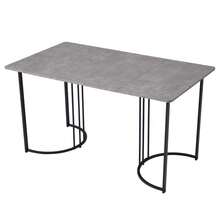Dining Table 140 X 80 Cm (1 Piece), Modern Kitchen Table, Metal Frame
Rectangular Dining Table With Modern Wood Pattern, Kitchen Table With Adjustable Legs For Dining Room And Living Room, Gray - 1 - View 4