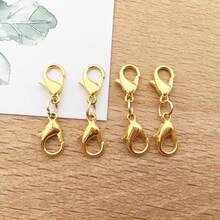 QYDCX 4pcs Stainless Steel Double Head Lobster Clasp Extender Necklace Bracelet Connector Spring Wrench Clasp DIY Jewelry Making - Classic - View 16