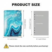A6 Refillable 6 Ring Faux Leather Budget Binder,Mini Notebook Binder Cover For A6 Filler Paper,Loose Leaf Personal Planner Cover With Magnetic Buckle Closure (Marble Blue){Inchcolor_nameinch:InchMarbleBlueinch,Inchsize_nameinch:InchA6inch} - MarbleBlue - Xem 4