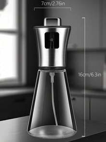 1 pezzo Spruzzatore per olio d'oliva in vetro, dispenser di olio da cucina in acciaio inossidabile 304 pressurizzato da 100/200ml, senza perdite, senza PVC, nebulizzatore per cottura, barbecue, insalata, uso in cucina