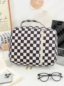 1 buah Sampul Buku Bermotif Kotak-kotak, Sampul Alkitab Besar Berlapis, Pelindung Buku Catatan Elastis, Sampul Alkitab dengan Kantong Resleting dan Pegangan, Tas Pembawa Buku, Hadiah Ideal untuk Wanita, Pria, Gadis, untuk Belajar, Gereja, Hadiah Kristen - MultiWarna - View 14