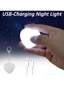 Mini lampka nocna w kształcie serca z czujnikiem dotykowym, ładowana przez USB – automatyczne oświetlenie torby, delikatne światło, delikatne oświetlenie do pielęgnacji oczu, przenośna lampa wisząca na klucze, romantyczny i przemyślany prezent na Walentynki, odpowiednia do domu, biura lub podróży, nowoczesny design z ładowaniem przez USB, zasilana bateryjnie, lampa w kształcie serca, oświetlenie biurowe, minimalistyczny design, wytrzymały plastik - Wielokolorowe - Zobacz 5