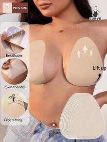 隐形无纺布聚拢乳贴文胸，无背带无肩带提拉贴，适合B-E罩杯，透气轻盈 - 彩色 - 查看 10
