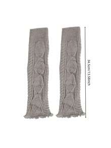 1Pair Women Mid-Calf Socks Covers , Elastic Stackable Design, Soft Warmth, Versatile Autumn And Winter Accessory, Hand Washable, Solid Color, Chic Leg Covers - Multicolor - View 3