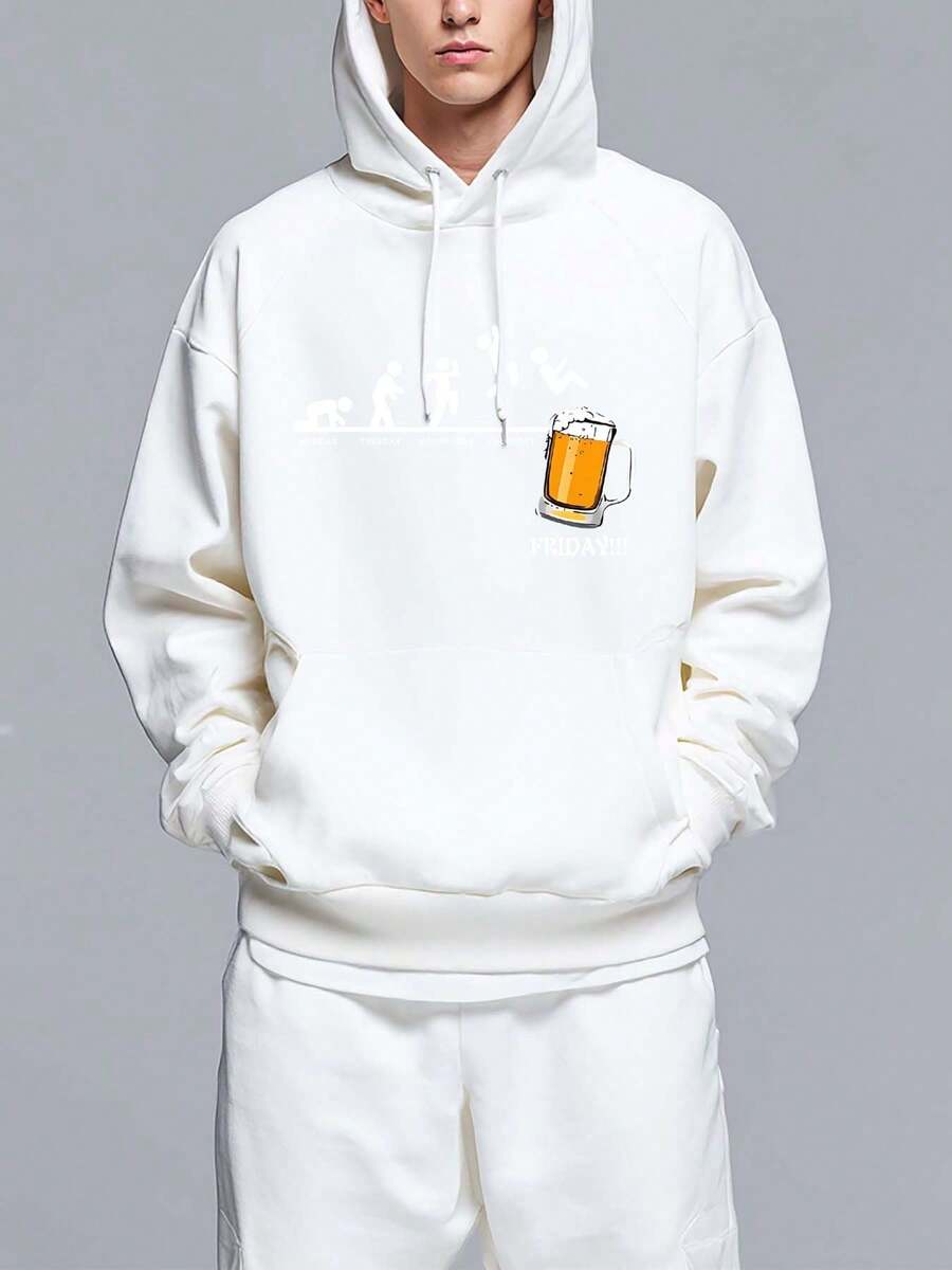 Men Zip-Up Hoodies - White - View 1