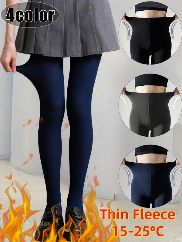 1 Pair Of Plus Size Women's Fleece Leggings, Stretch-Fit Thin Thermal Lined Leggings, Multiple Color Options, Perfect For Fall And Winter 1 Pair Of Women's Burgundy Fleece Leggings, Stretch-Fit Thin Thermal Lined Leggings, Perfect For Spring And Fall