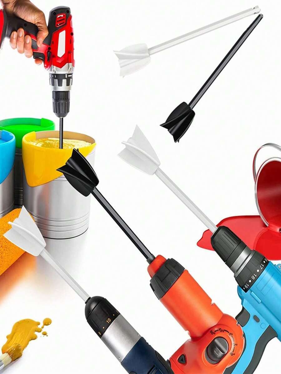 1pc/2pcs 4-Blade Epoxy Mixer,Spiral Mixing Paddles - Plastic Paint & Epoxy Resin Stirrer Attachment, Hex Shaft Compatible With Power Drills, Efficient Mixing For DIY Crafts & Painting Projects, Epoxy Mixer Paddles/Attachment , Tools For Mixing, Plastic Coating Mixing Drill Bit Accessories