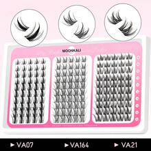 MOONKALI Anime Lashes Wispy Lash Clusters Kit 30 Rows Invisible Band Eyelash Clusters 10-16mm Lash Extension Kit Natural Lashes Clusters Eyelash Extension Kit With Thin Band Lash Cluster Clear Lash Glue Bond&Seal And Tweezers - màu đen - Xem 3