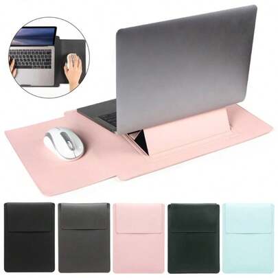 13/15英寸笔记本电脑保护套，带支架，PU皮革平板电脑保护套，防震超极本电脑包，带鼠标垫，适用于HP/Surface