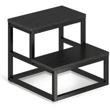 Taburetes de 2 Peldaños para Niños y Adultos, Banquito de 15.2 Pulgadas, Estructura de Metal, Capacidad De Cargaáxima 500Lbs, Bancos Escalón Infantiles - Negro - Ver 6