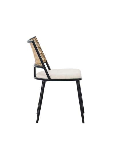 Pu Seat Cushion Rattan Chair, Beige, Black, Pieces, Restaurant, view 5