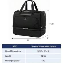 Maxlite 5 Softside Carry-On Weekender With Drop-Bottom Compartment Lightweight Overnight Travel Duffel Bag Men And Women 19-Inch