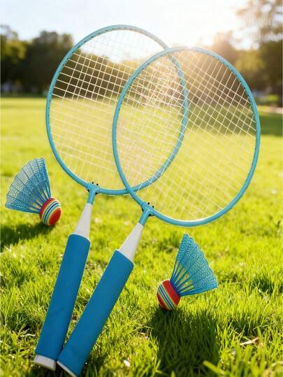 Children's Badminton Racket Set, Suitable For Beginners And Amateur Players, Soft Foam Handle Lightweight And Easy To Swing, Suitable For Indoor And Outdoor Training, Interactive Toy For Parents And Children, Suitable For Boys And Girls Aged 3-12, Can Be Used As A Gift Or Birthday Present (Badminton Racket Style And Color Random)