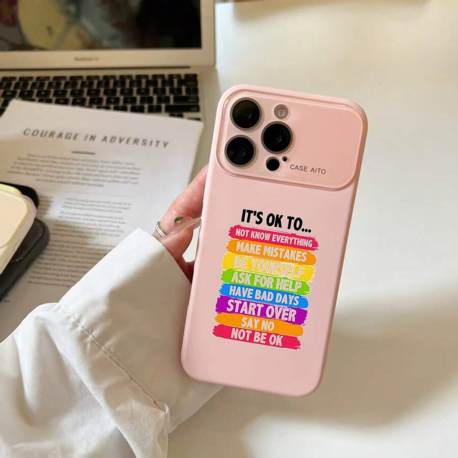 Compatible con las series 17 Pro/17 Pro/17/16 Pro/15/14/13 Pro/Plus. Nuevo smartphone con pantalla grande y coloridas frases motivacionales. Lente completa y esquema de color renovado. Teléfono - rosa - Ver 1