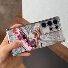 Funda de teléfono de anime japonés popular  para S25/S24/S23/S22/S21/S20 FE Ultra Plus 4G 5G, funda protectora transparente a prueba de golpes de alta gama y colorida con electrochapado - Mezcla de colores - Ver 1