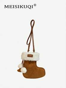 2025 New Cute Boots Bag Retro Suede Plush Phone Bag Versatile Crossbody Fuzzy Bag Lightweight Casual Bag