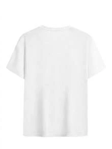 Casual Minimalist Summer Vacation Graphic Pattern   Round Neck Surfing Beach T-Shirt Summer Spring Women Short Sleeves - White 7 - View 2