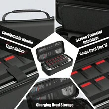 Case For Switch 2 Console, Switch Accessory Kit With Protective Hard Portable Travel Case For Switch 2, Switch 2 Cover, Switch 2 Tempered Film For Switch 2 Accessories - Black - View 5