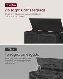 VASAGLE Banco Zapatero, Mueble de Zapatos40 x 100 x 46 cm, Pasillo, Dormitorio, Salón, Gris Carbón - Negro - Ver 6