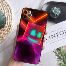 Funda de teléfono DJ M-Marshmello compatible con  16,15,14,13,12 Mini 11 Pro XR,X,XS,MAX 7,8 Plus, funda de silicona suave negra, compatible con funda de  17, funda de  17 Pro, funda de  17 Pro Max - z8 - Ver 2