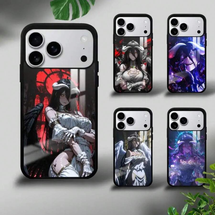 A-Albedo Overlord Sexy Phone Case Cover Compatible With 17 16 15 14 13 12 11 Pro Max Plus Mini Plus Hard Mirror Surface Protect Funda, Cover Compatible With 17 Case, 17 Pro Case, 17 Pro Max Case - Z1 - Ver 1