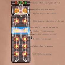 Cojín de masaje vibratorio, cojín de masaje vibratorio con calefacción para todo el cuerpo, 10 motores de vibración, 3 ajustes de intensidad, reposacabezas extraíble para masaje de cuello y piernas multifuncional, masajeador de pies para casa y oficina. - Marrón - Ver 4