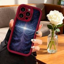 Cubierta de telefono con diseño de galaxia azul y negro para iPhone 14 Pro Max funda protectora con estampado espacial para uso diario y viajes - Blanco - Ver 4