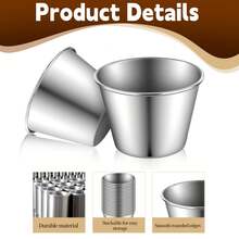 2/4/8 Stücke 304 Edelstahl Gewürz- und Saucennäpfe, 75ml Mini Dipschälchen, wiederverwendbare Metallramekins, gewerbliche Qualität, multifunktional, ideal für alle heißen und kalten Soßen, Einzelportionsschälchen für Zuhause und Restaurant