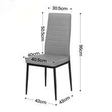Dining Table And Chairs Set 6, Extendable Table With 6 Faux Leather Chairs For Dining Room, Kitchen, 6 Seater Room Set - White Marble Table + 6 Gray PU Chairs (black Legs) - View 4