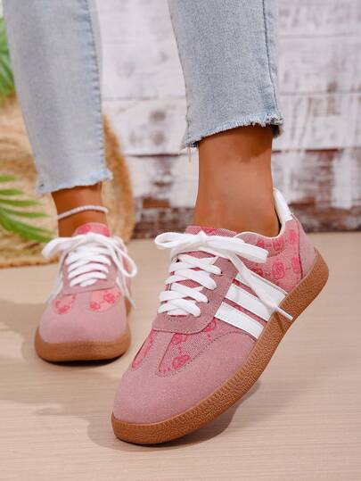 四季女士春秋复古厚底系带德国训练鞋女士休闲运动鞋女鞋