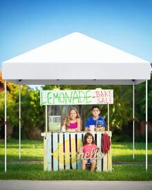 Carpa plegable para exteriores de 10 x 10 pulgadas, sin paredes laterales extraíbles, para una sola persona, resistente, comercial, instantánea, color blanco - Blanco - Ver 7