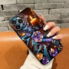 Una funda para teléfono que muestra un diseño geométrico misterioso con dados de cristal y símbolos místicos, compatible con iPhone 16, 15, 14, 13, 12 y 11 Pro Plus Promax.Hecho de material TPU, proporcionando protección de burbujas.Esto lo convierte en un excelente regalo para familiares, amigos, niños, compañeros para cumpleaños, Año Nuevo, festivales y el Día de San Valentín. - Colores mixtos - Ver 5