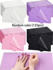 125pcs Disposable Nail Art Desk Mats, Waterproof & Oil-Proof Desk Covers, Tattoo & Eyelash Extension Makeup Pads, Suitable For Home & Salon Use
