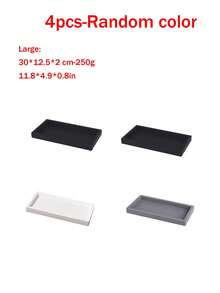 Silicone Bathroom Vanity Tray Rectangle Soap And Sponge Holder Kitchen Sink Organizer For Scrubber, Lotion Bottles, Perfume, Jewelry, Candle, Key Trinket Ring, Black, Gifts For Women Stocking Fillers Personalised Gifts Christmas Decorations - Multicolor - View 9