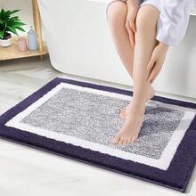 Bathroom Rugs 30x20, Extra Soft And Absorbent Microfiber Bath Mat, Non-Slip, Machine Washable, Quick Dry Shaggy Bath Carpet, Suitable For Bathroom Floor, Tub, Shower (Medium, Purple){Inchcolor_nameinch:InchPurpleandWhiteinch,Inchsize_nameinch:Inch30\Inchx20\Inchinch} - PurpleandWhite - View 1