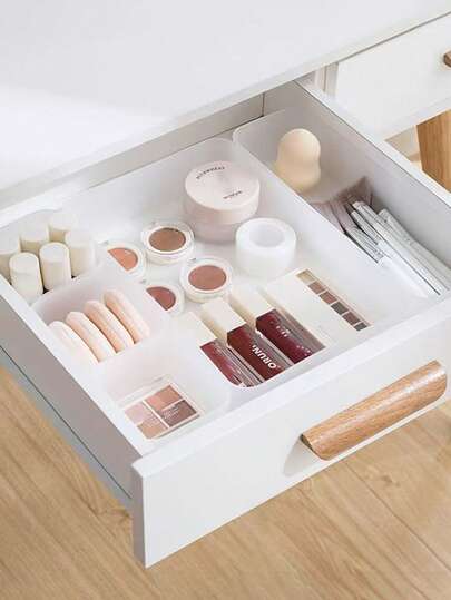 27pcs/20pcs/16pcs/9pcs/5pcs/4pcs Drawer Organizer Trays, Storage Boxes For Bedroom, Nightstand, Drawers, Vanity, Makeup, Bathroom And Kitchen Drawers, Frosted Organizer Boxes For Desk And Drawers