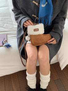 2025 New Cute Boots Bag Retro Suede Plush Phone Bag Versatile Crossbody Fuzzy Bag Lightweight Casual Bag